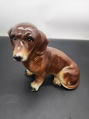 VINTAGE Ceramic DACHSHUND FIGURE Sausage Dog  • £10