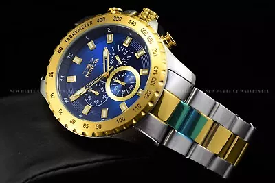 Invicta Men's Speedway Chronograph Blue Dial 48mm Silver Stainless 24214 Watch • $54.90