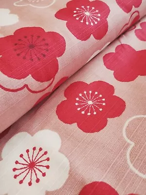 Japanese Traditional Shatung Slub Sakura Cotton Fabric For Dress And Quilting • £1.50