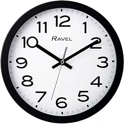 Wall Clock 25cm Quiet Sweep Battery Hanging Home Kitchen Bedroom Office Colour • £10.19