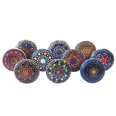 Hand Painted Vintage Ceramic Knobs For Kitchen Cabinet & Drawer Pulls Set Of 10 • $17.99