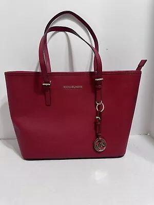 Michael Kors Jet Set Saffiano Red Shoulder Medium Tote • $55