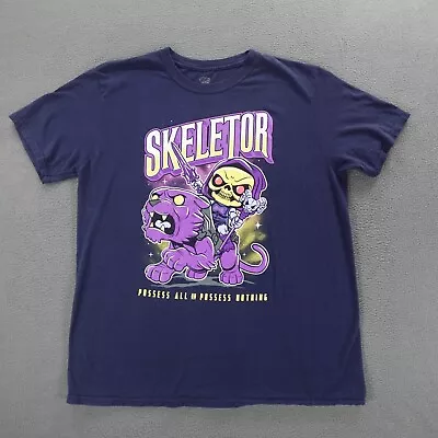 Funko Tees Skeletor Masters Of The Universe Blue Graphic Short Sleeve Tee Size L • $12.99