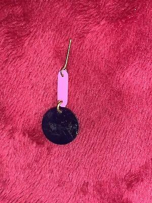 Vintage Barbie Mod  Sunflower #1683 Single Dangle Navy And Hot Pink Earring-1967 • $14.45