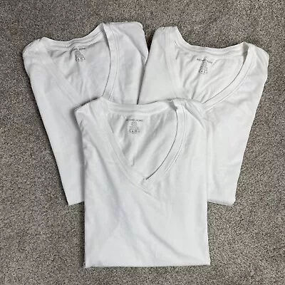 LOT OF 3 Michael Kors T Shirt 100% Cotton Short Sleeve V Neck White Mens Size L • $19.99