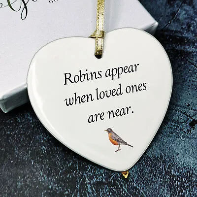 Robin Memorial Plaque Bereavement Family Love Hanging Sign Grave Gift Mum Dad • £6.99