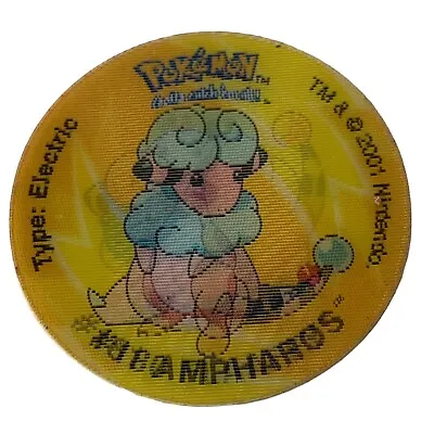 Vintage Retro 2001 Walkers POKEMON TAZO No 30 181 Ampharos Holo Pog Milk Cap  • £22.99