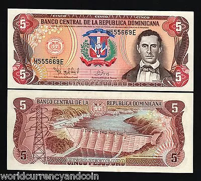 Dominican Republic 5 Pesos P152 1997 Hydro Electric Dam Aunc* Latino Money Note • $19.99