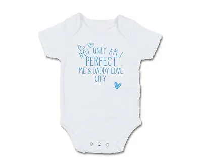 Manchester Not Only Am I Perfect Baby Grow Bodysuit Pullover Bib Football City • $8.67