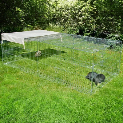 £111.99 • Buy Metal Run With Escape Barrier Includes Sun Protection Large 4 Sided Run 