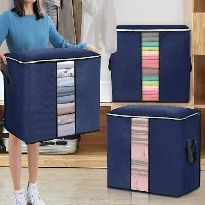 3 X Large Underbed Dustproof Clothes Storage Bags Ziped Organizer Wardrobe Boxes • £9.95