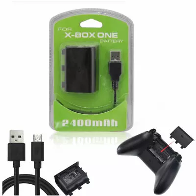 Rechargeable Battery Pack For Xbox One S Wireless Controller + USB Cable 2400mAh • $13.19