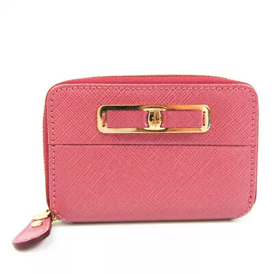 Salvatore Ferragamo Vara Ribbon KM-22 C128 Women's Leather Coin Purse/c BF557579 • $418