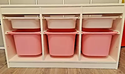 IKEA TROFAST Unit - With Pink/white Drawers/trays • £40