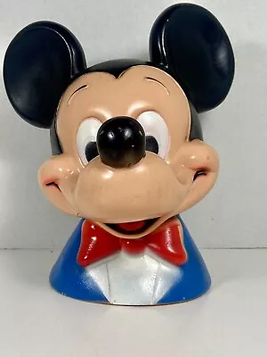 Disney Mickey Mouse Head Coin Bank Vintage Plastic 1971 • $12.99