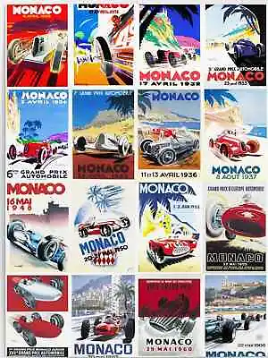 MOTOR RACING POSTERS Print Cars Grand Prix GP 24hrs Le Mans F1 Wall Art Man Cave • £5.99