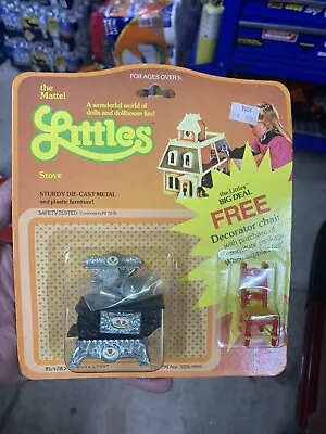 Vintage 1980s Mattel The Littles Die-Cast Dollhouse Furniture - Stove NIP Chair • $22.95