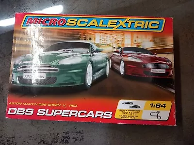 Micro Scalextric DBS Supercars Boxed Set Aston Martin G1065 Slot Car Racing • £20