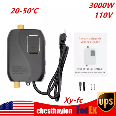 Mini Instant Electric Tankless Kitchen Hot Water Heater Shower 110V 3000W US • $48