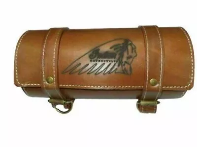 New Pure Leather Engraved Tool Bag For Indian Chief Motorcycles In Tan Color • $116.83