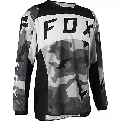 Fox Racing Black Camo 180 BNKR Motocross Jersey Motocross MotoX Cuffed Sleeves • $19.08