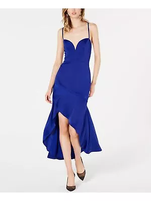 AIDAN MATTOX Womens Blue Spaghetti Strap Midi Formal Hi-Lo Dress 6 • $19.99