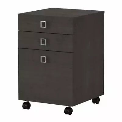 Echo 3 Drawer Mobile File Cabinet In Charcoal Maple - Engineered Wood • $223.44
