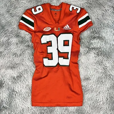 Official 2019 Adidas University Of Miami HURRICANES Football Game Worn Jersey M • $225