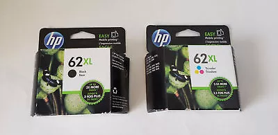 Lot Of 2 Sealed Genuine HP 62XL Black &  HP 62XL Tricolor 2017 • $44.99