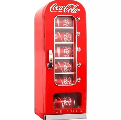 Retro Coca Cola Vending Fridge 10 Can Machine Mini Soda Refrigerator Coke Cooler • $150