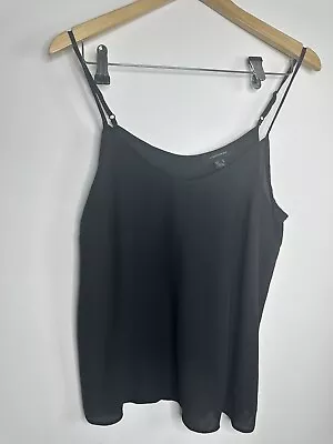 Primark Black Spaghetti Strap Cami Top Size 14 BNWT Free Delivery • £5