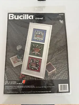 Vintage Bucilla Trio Of Berries Crewel Embroidery Kit New Old Stock • $9.60