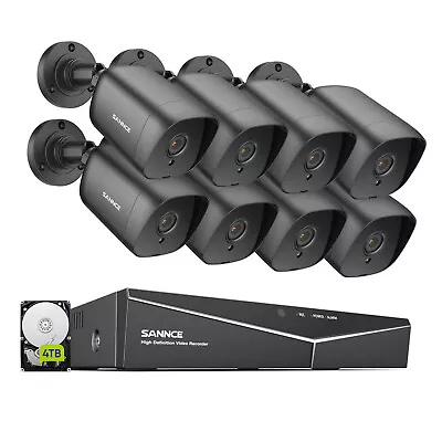 SANNCE 5IN1 1080P Lite 4CH 8CH DVR Outdoor 2MP Security Camera System AI Motion • $67.91