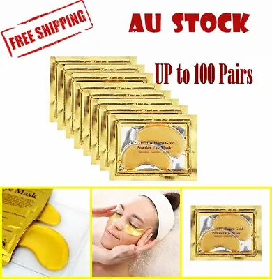 $29.99 • Buy Gold Eye Pad Patch Crystal Collagen Under Eye Gel Mask Anti Wrinkle Dark Circle