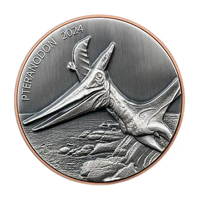 2024 Vanuatu Pteranodon Double Giant Coin Silver & Copper Dinosaur • $74.95