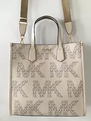 MICHAEL KORS MAPLE LARGE TOTE SIGNATURE LOGO IVORY NWT REG $398 Authentic • $162.69