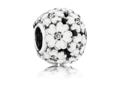 $57.50 • Buy NEW Authentic PANDORA White Primrose Meadow Openwork Charm - 791488EN12 RETIRED