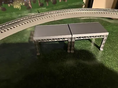 N Scale Wide Trestle Platform For Elevated Train Open Girder Side - Set Of 2 • $19.95