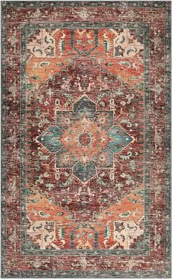 4'×6' Traditional Area Rugs Oriental Distressed Carpet Washable Runner Rug Rust • $45.99