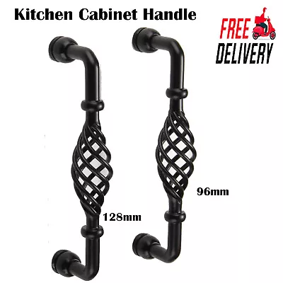 Kitchen Cabinet Handle Vintage Black Bird Cage Cupboard Door Drawer Pull Handles • £2.99