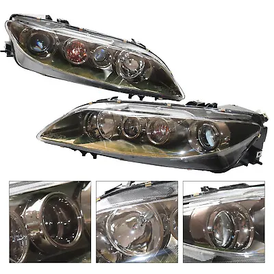 One Pair Projector Headlights Head Lamps Black Fit For Mazda 6 2006 2007 2008  • $170