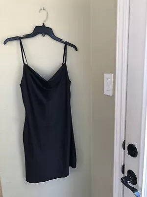 McKenzie And Me Black Silky Dress Or Slip Or Nightgown Size Small • $24