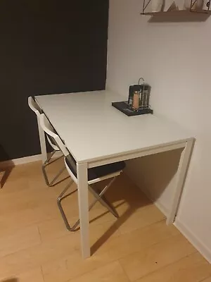 White IKEA Dining Table Used 4 Foldable Chairs Need Gone Asap • £55