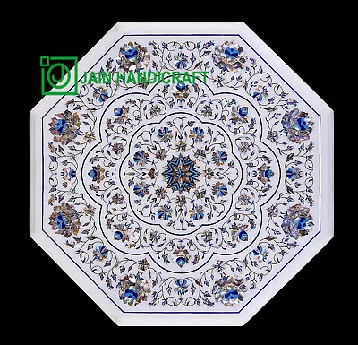 24'' White Marble Table Top Center Coffee Dining Inlay Pietra Dura Mosaic P31 • $935