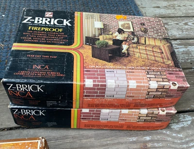 $76 • Buy Vintage Z-Brick Country Farmhouse Facing Brick  INCA Unused 2 Boxes 60 Tiles