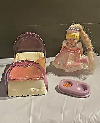 Fisher Price Once Upon A Dream Castle Princess Lot ~ Doll Bed Cat Dish Vintage • $14.39