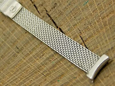 NOS Vintage Sliding Clasp Watch Band 12mm Curved Lug Stainless Steel Mesh Ladies • $31.32