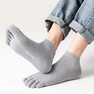 £4.83 • Buy 1 Pairs Men's Five Fingers Socks Cotton Sweat-absorbing 5 Toe Stockings Socks UK