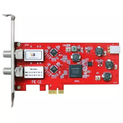 $99 • Buy TBS6902 DVB-S2 Dual Tuner PCIe Card Watch Record Satellite FTA TV 