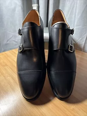 Brooks Brothers Peal & Co Leather Double Monk Strap Dress Shoes Black Men’s 11 • $265